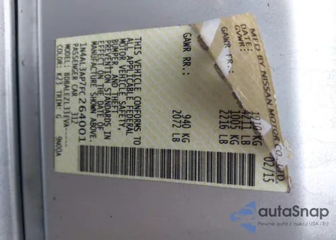 2015 Nissan Altima 2.5/2.5 S/2.5 Sl/2.5 Sv from USA, damaged, VIN 1N4AL3AP7FC264001